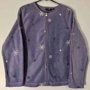 Croft & Barrow Purple Snowflake Fleece Jacket